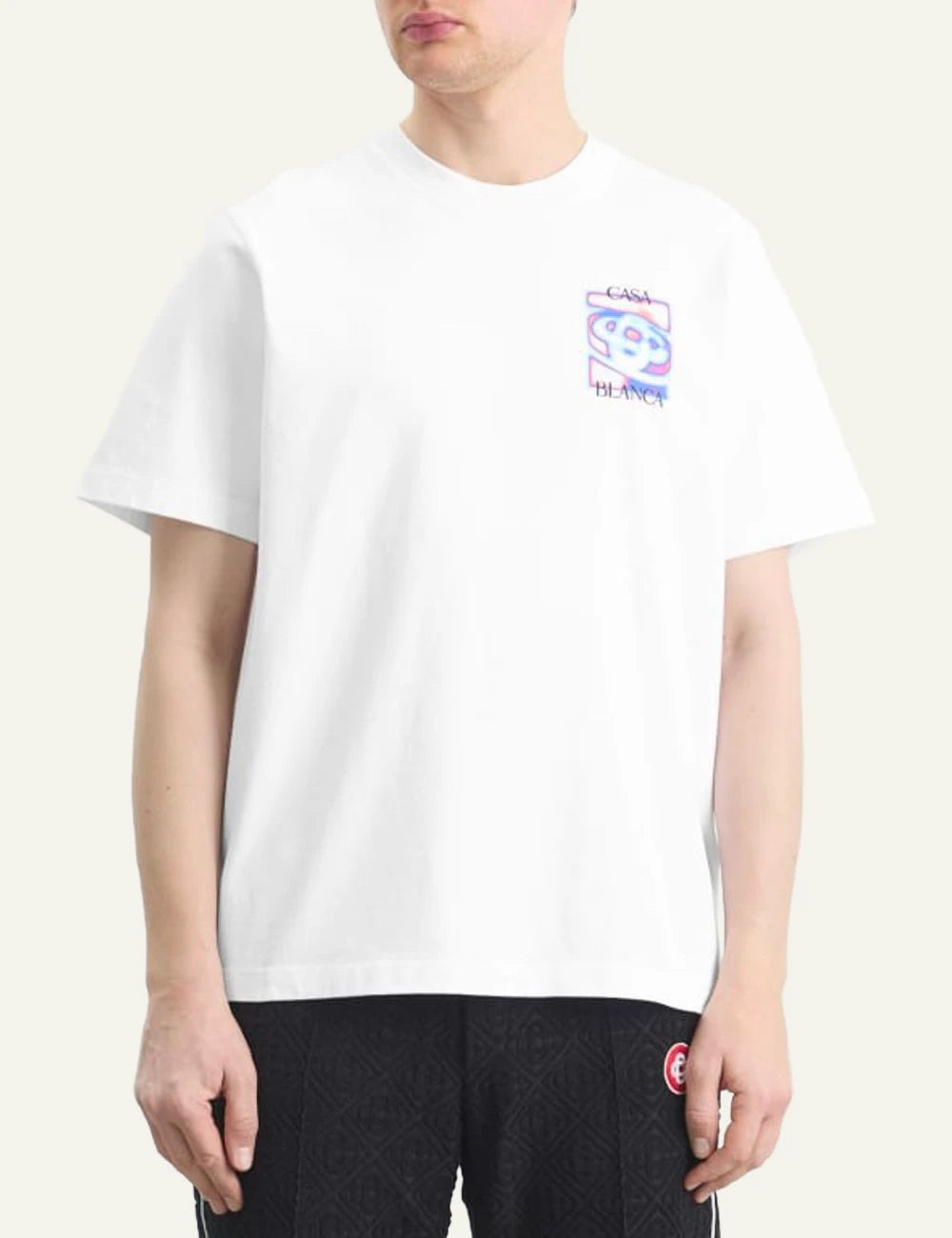 Casablanca map Icon T-Shirt White angled side view