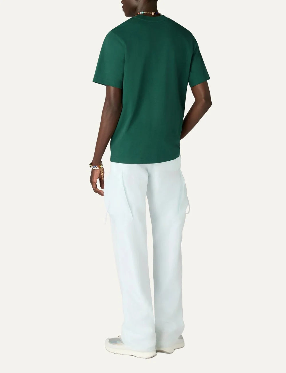 Casablanca men's dark green organic cotton T-shirt with Tennis Club graphic print