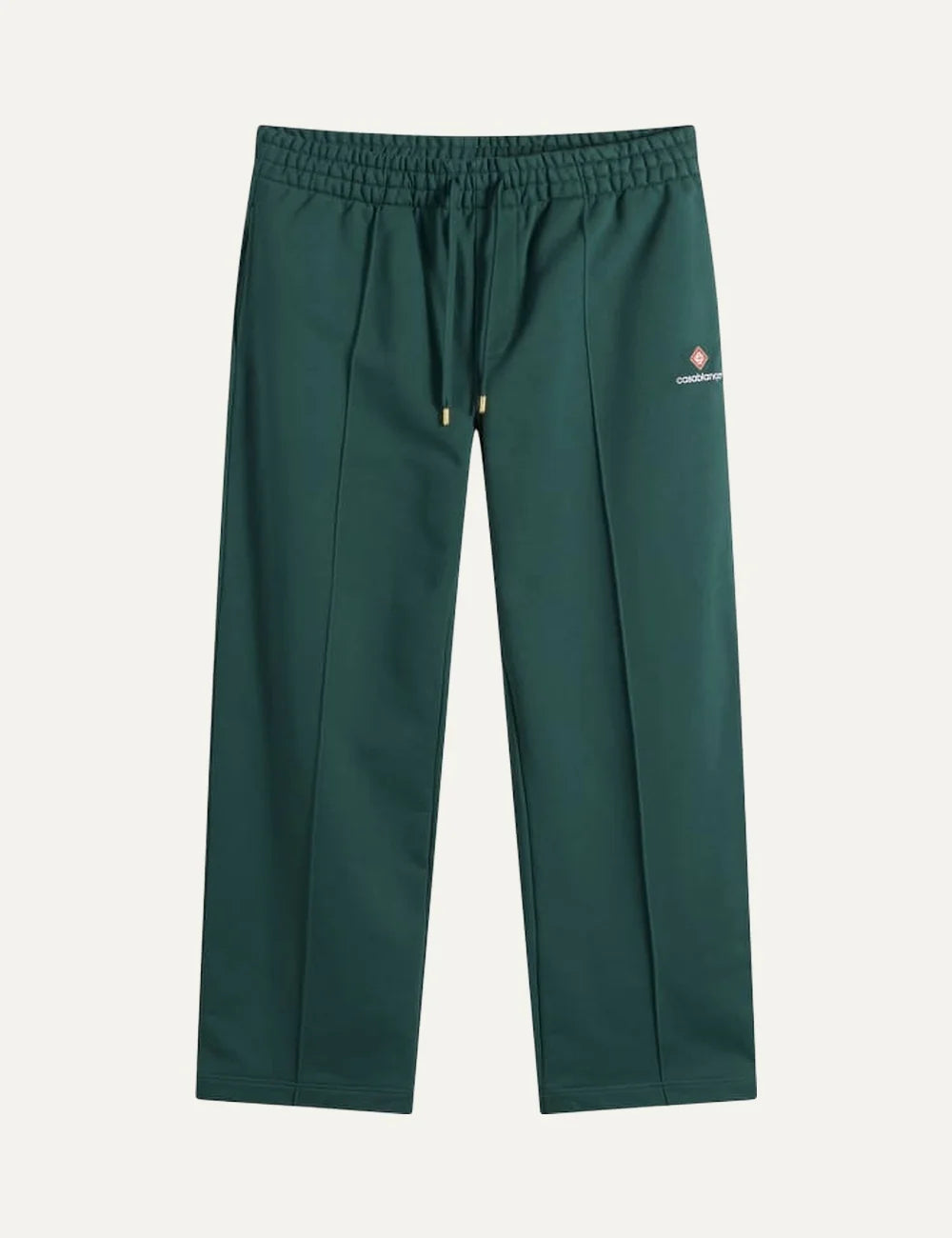 Casablanca men's green organic cotton track pants with embroidered logo
