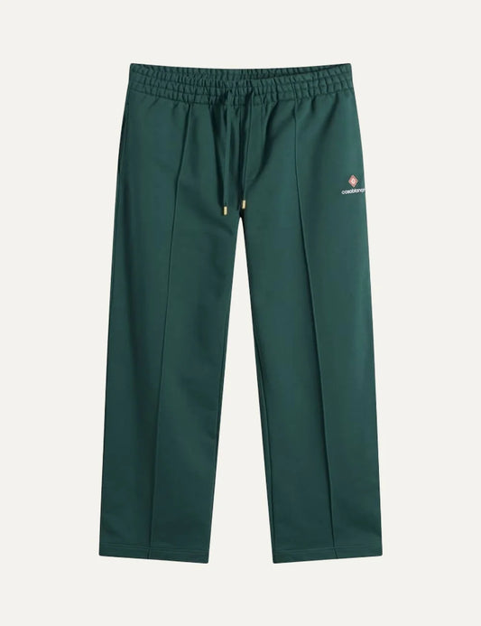 Casablanca men's green organic cotton track pants with embroidered logo