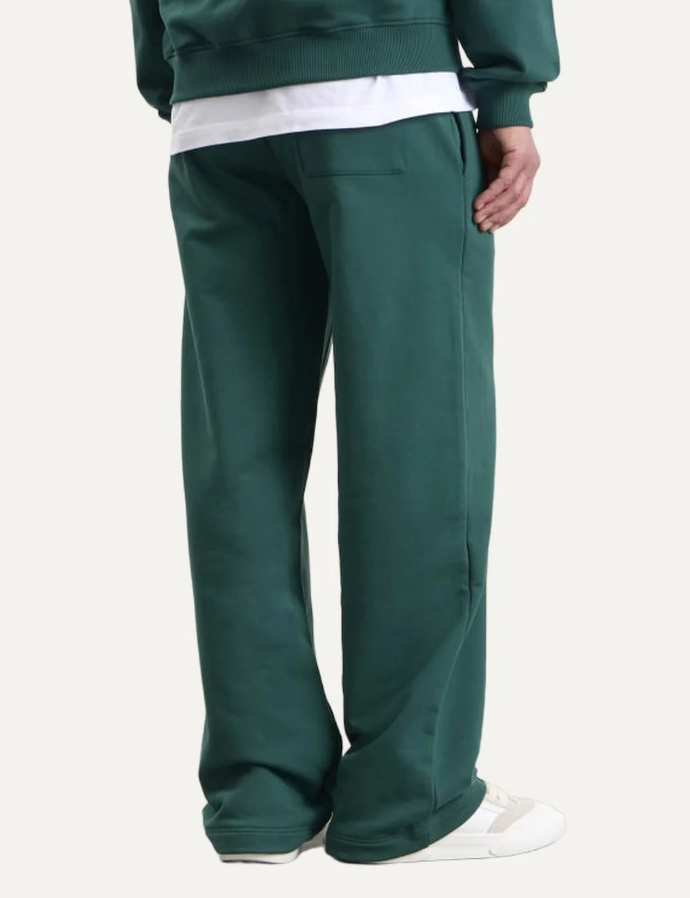 Casablanca men's green organic cotton track pants with embroidered logo back