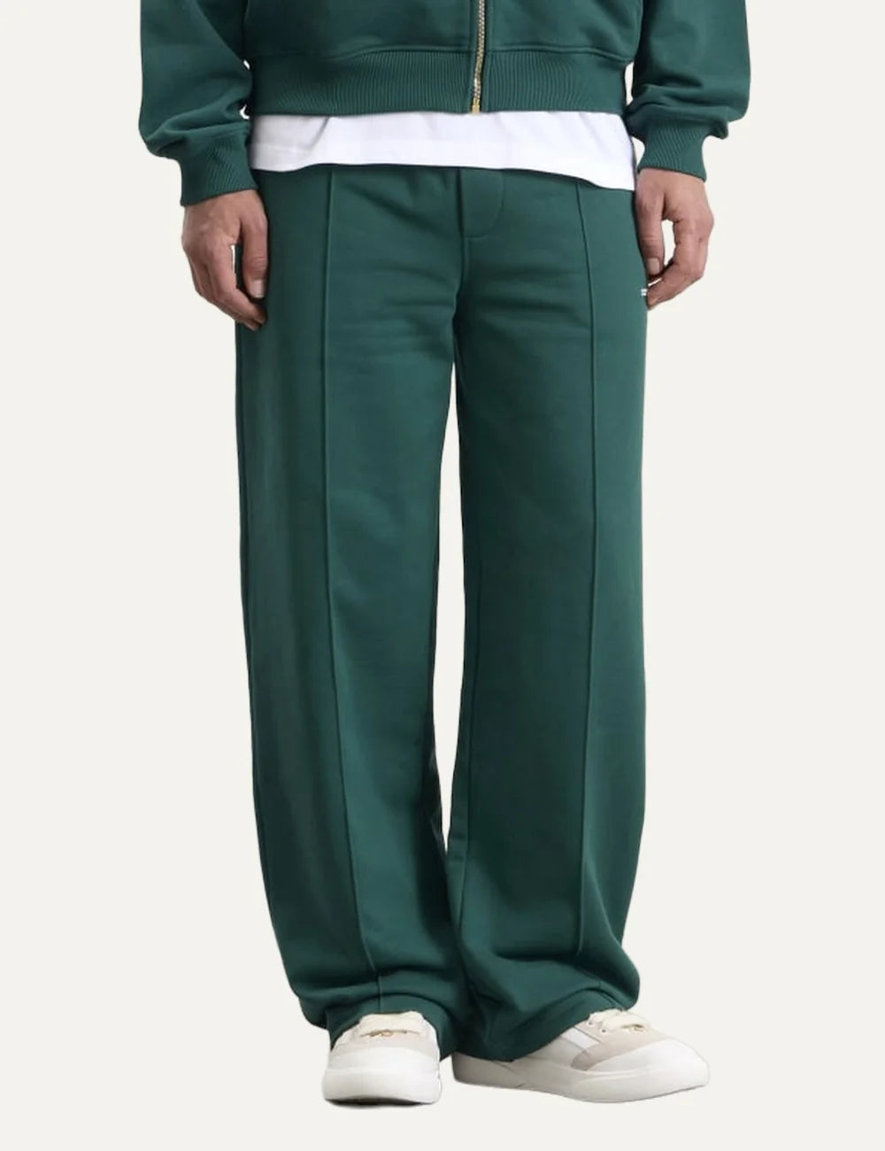 Casablanca men's green organic cotton track pants with embroidered logo model
