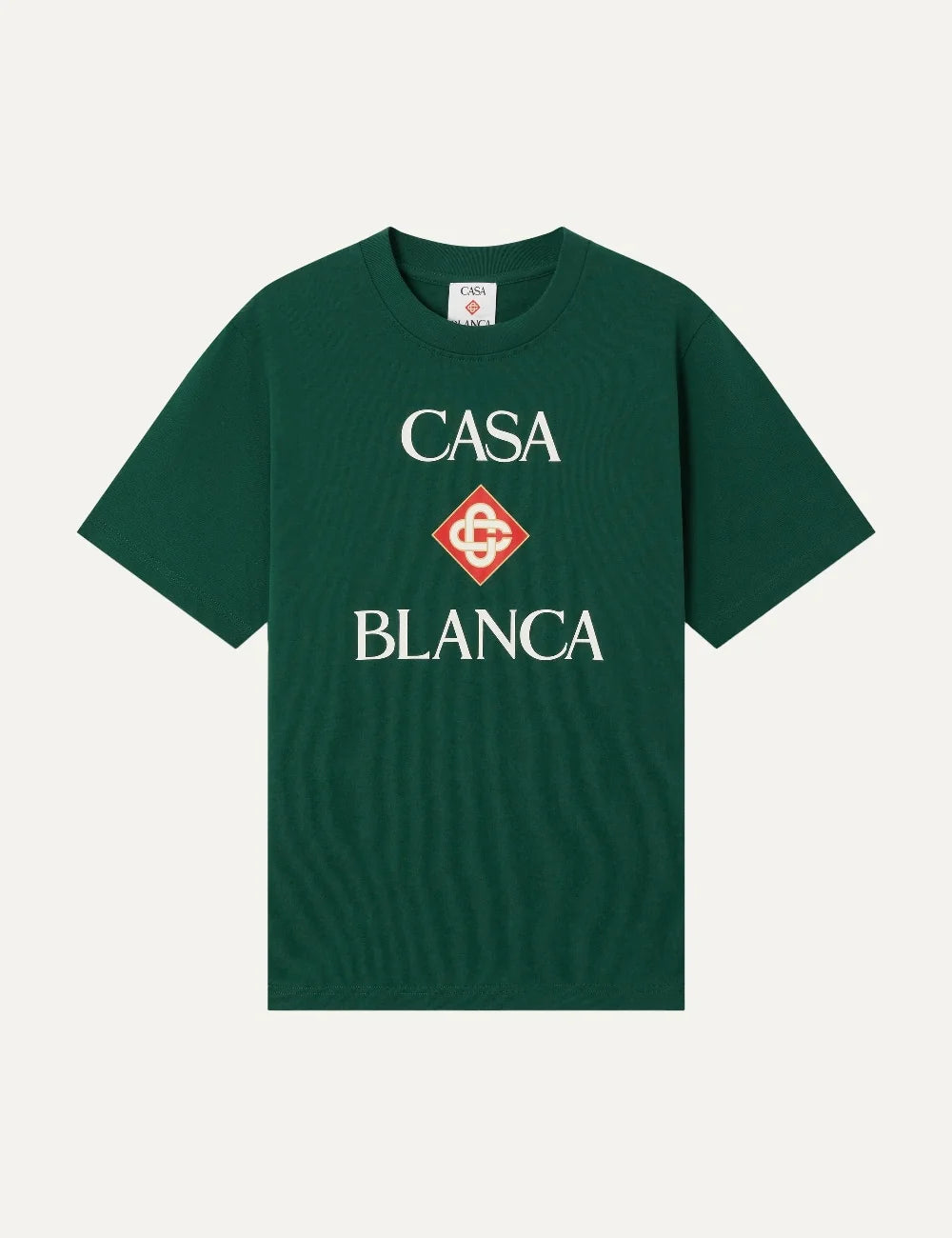 Casablanca men's green organic cotton T-shirt with front logo