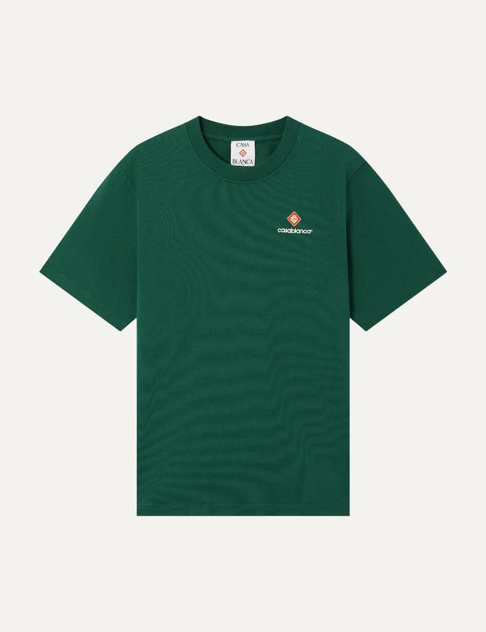 Casablanca men's green organic cotton T-shirt with logo