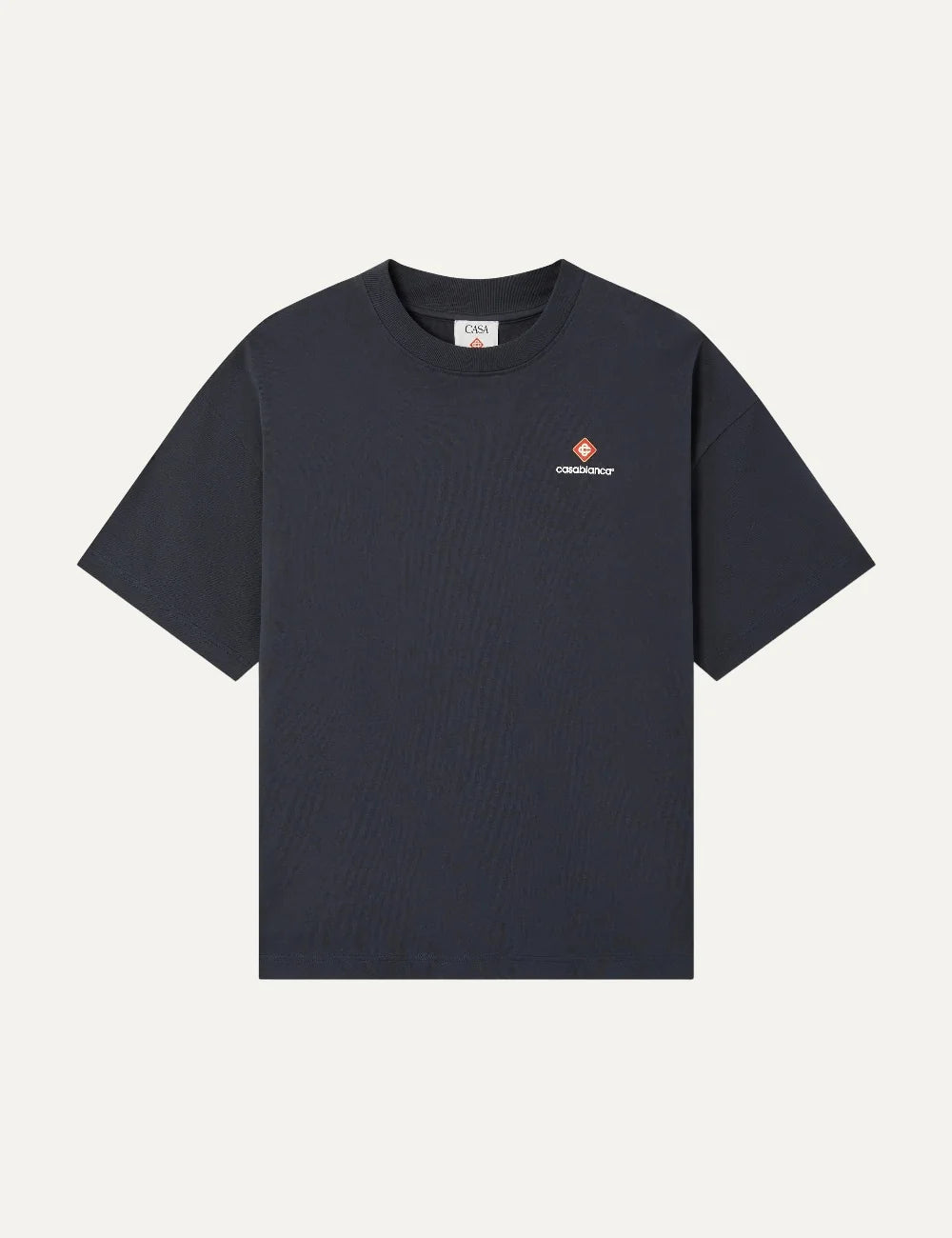 Casablanca men's navy organic cotton oversized T-shirt with Diamond logo
