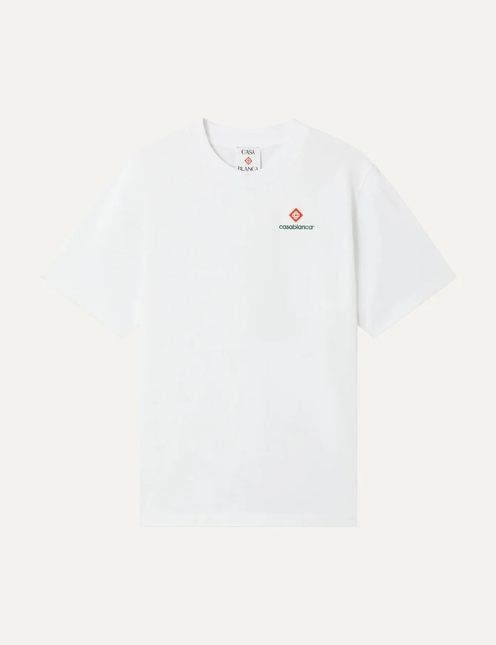 Casablanca men's white organic cotton T-shirt with Diamond logo