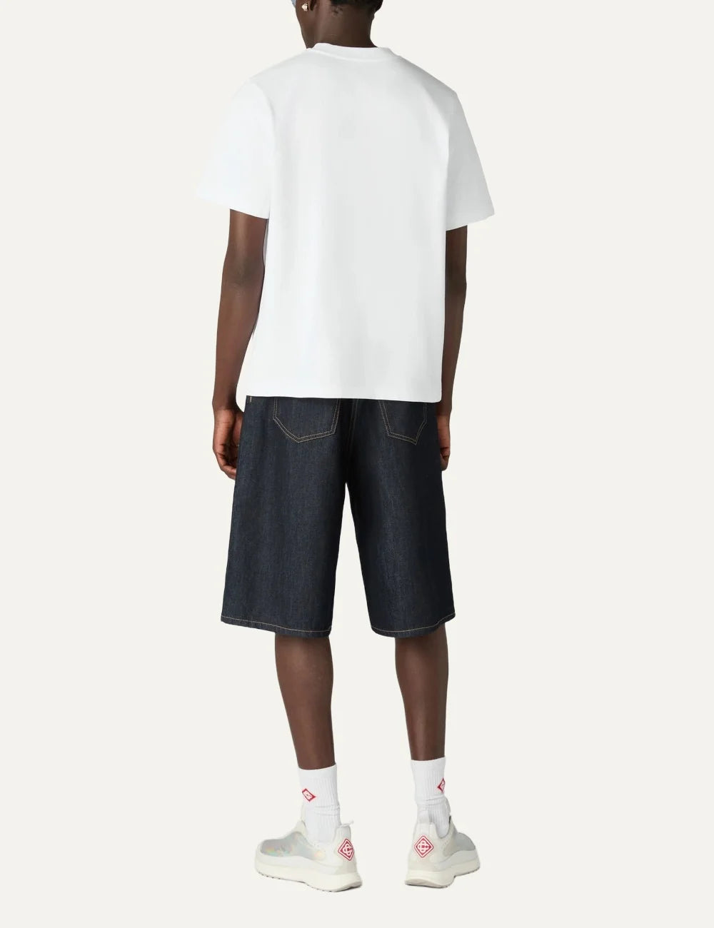 Casablanca men's white organic cotton T-shirt with Tennis Club graphic print back