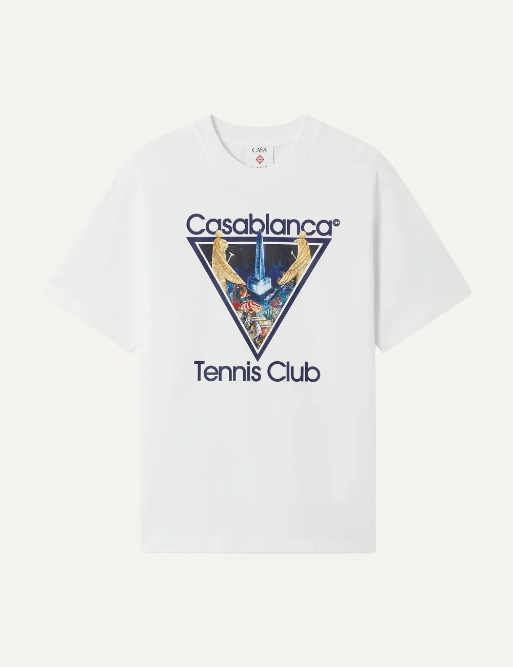 Casablanca men's white organic cotton T-shirt with Tennis Club underwater graphic print