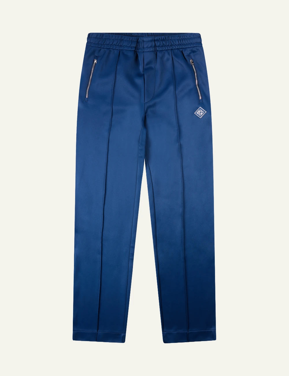 Casablanca Scuba Track Pant blue front view with zip pockets