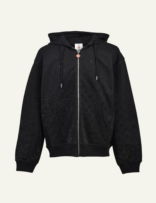 Casablanca Scuba Zip Jacket Black front view