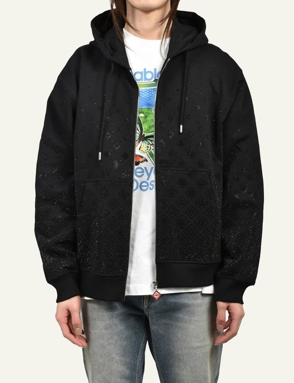 Casablanca Scuba Zip Jacket Black front view front