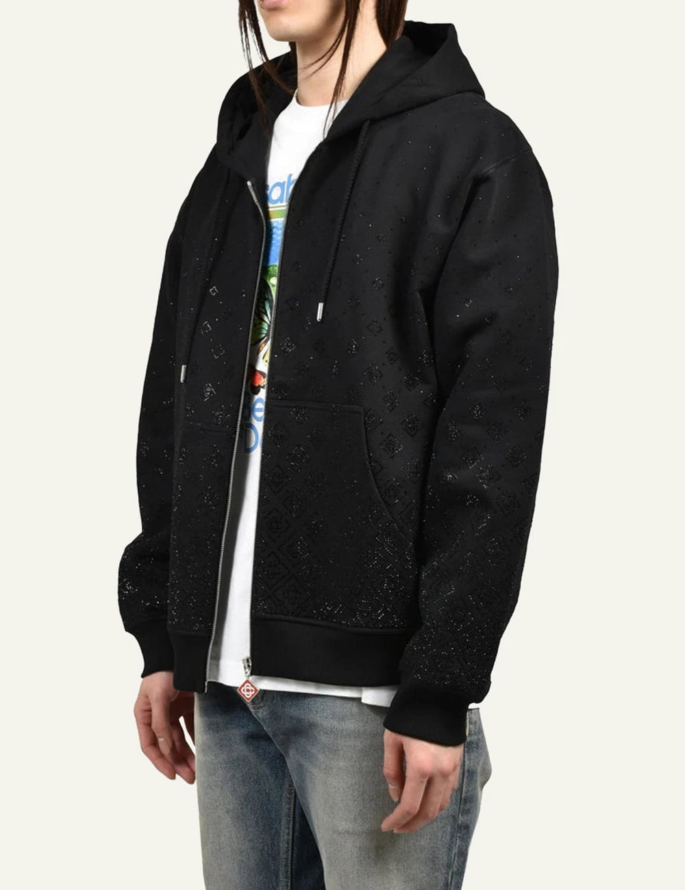 Casablanca Scuba Zip Jacket Black side detail