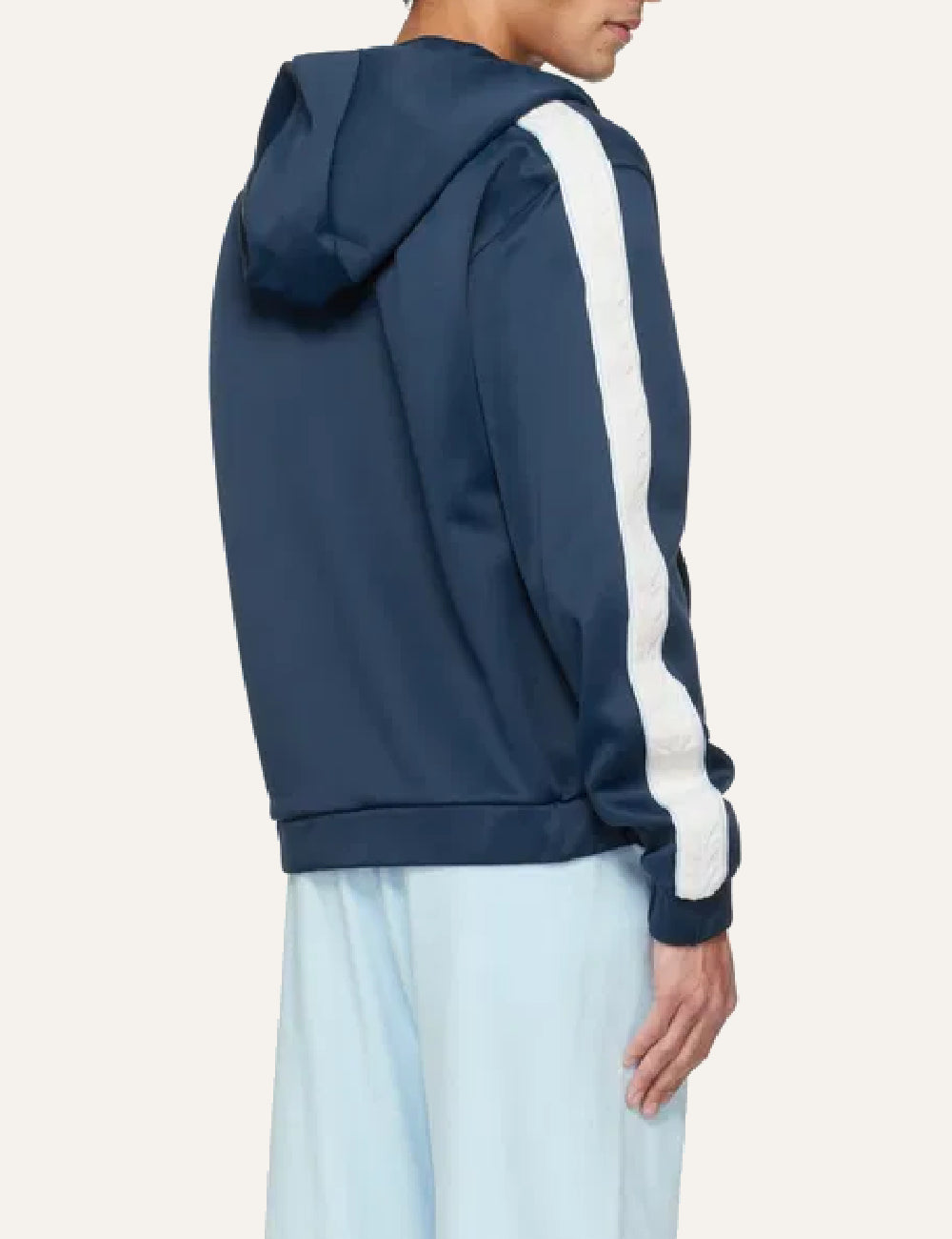 Casablanca Scuba Zip Jacket navy back view with hood