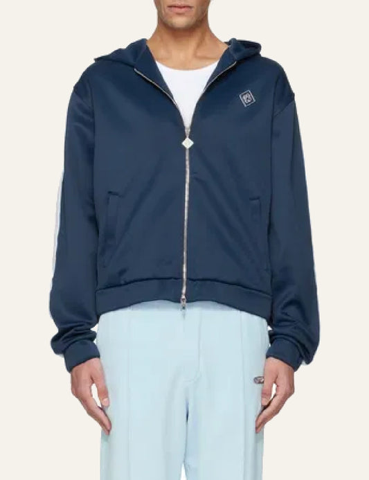 Casablanca Scuba Zip Jacket navy front detail zip logo