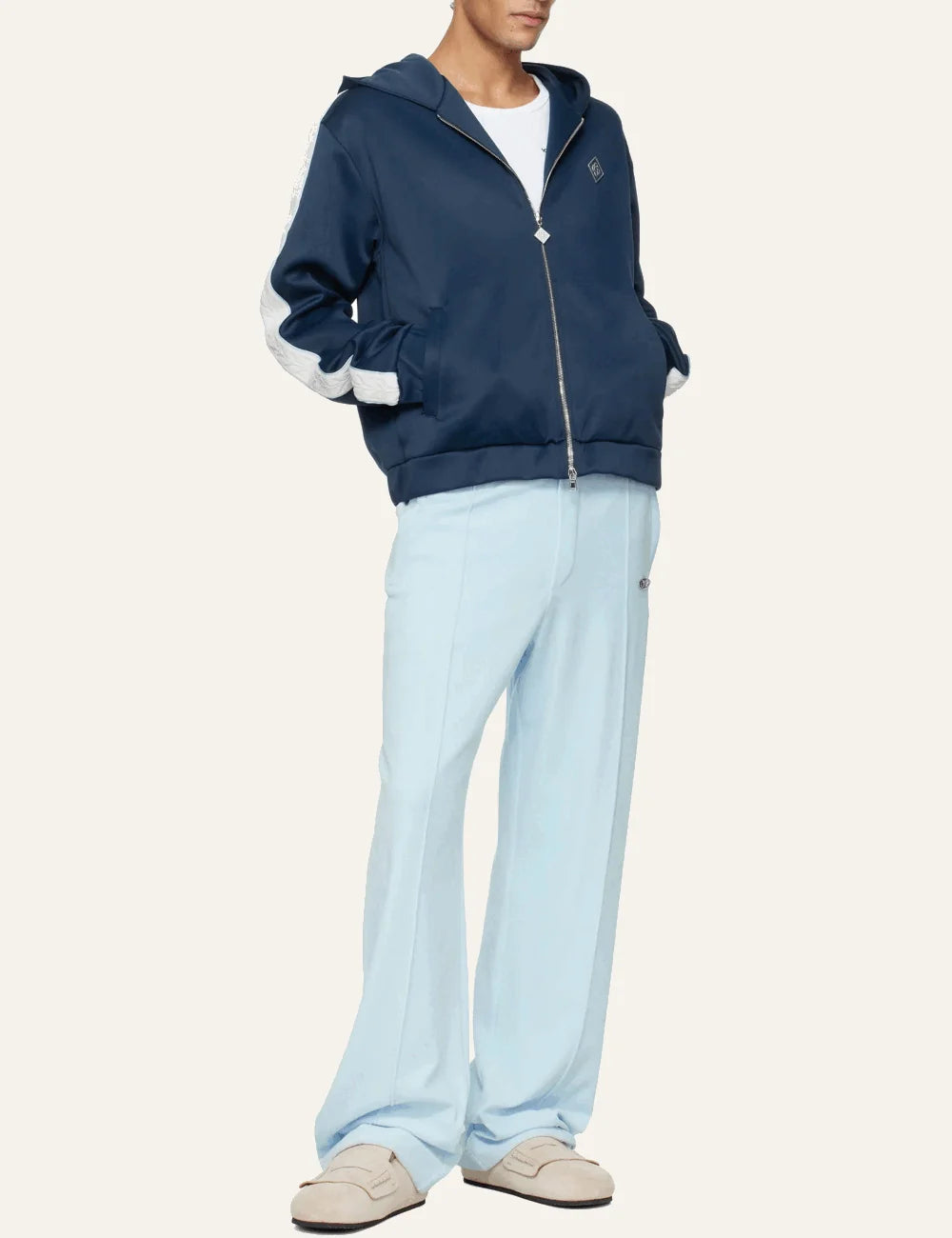 Casablanca Scuba Zip Jacket navy front full look