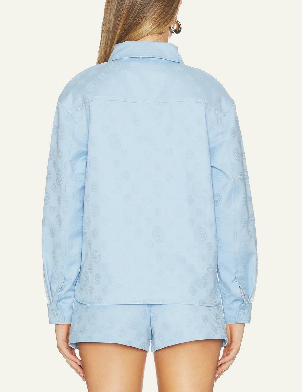 Casablanca Shirt Light Blue Long Sleeve Back Model View