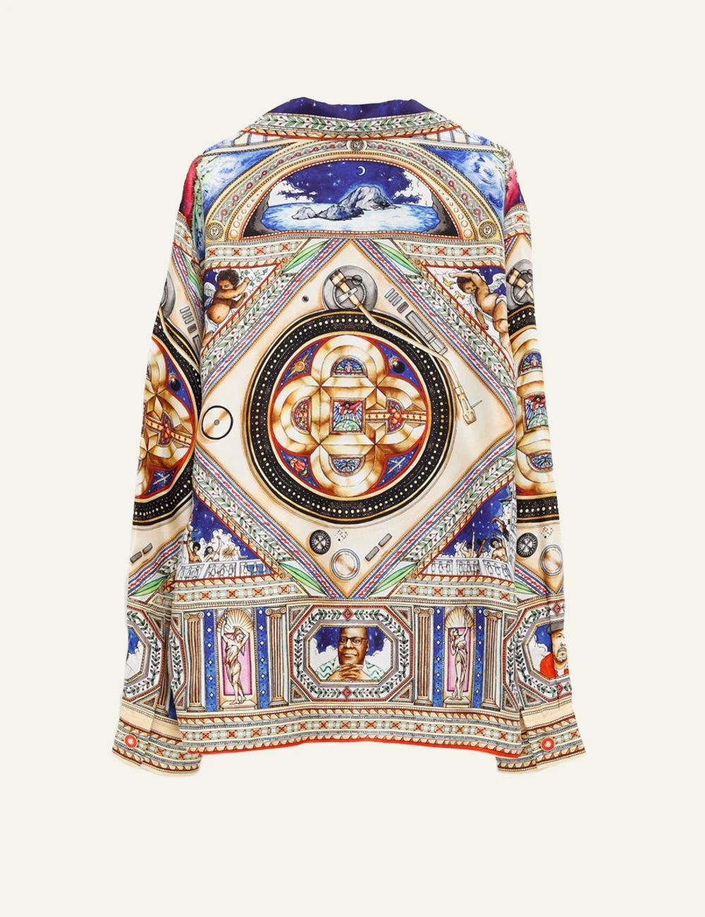Casablanca Silk Shirt Multicolor Baroque Print Back Flat View
