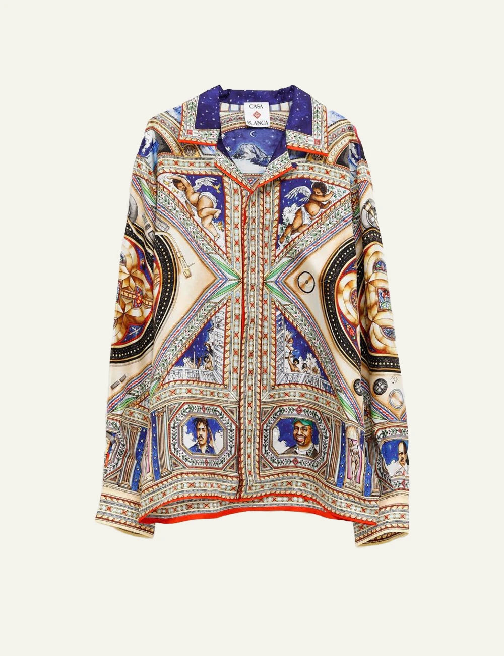 Casablanca Silk Shirt Multicolor Baroque Print Front Flat View