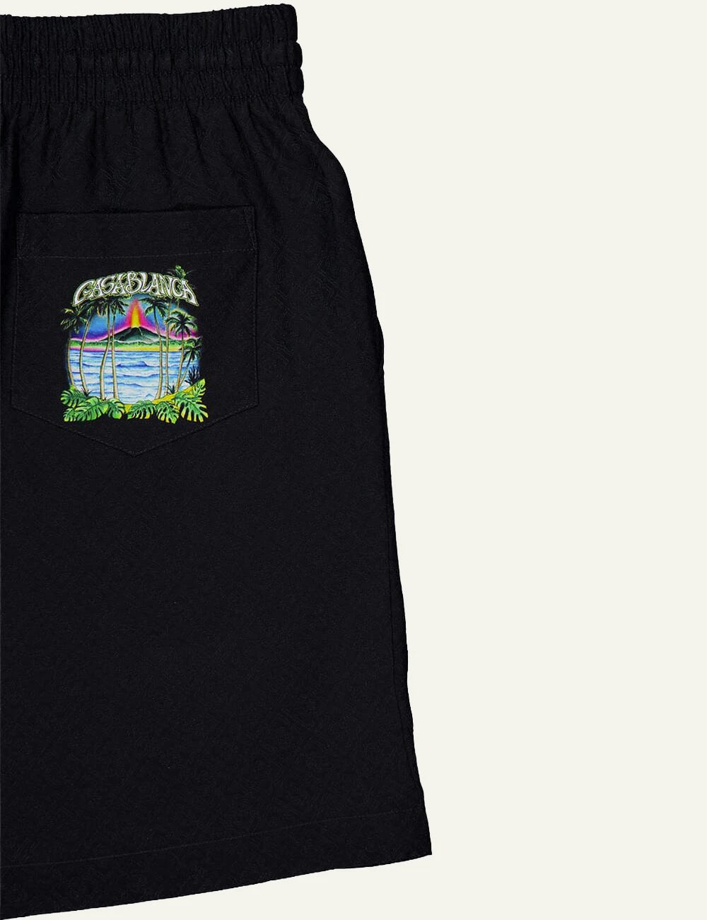 Casablanca Silk Shorts Black back waistband detail