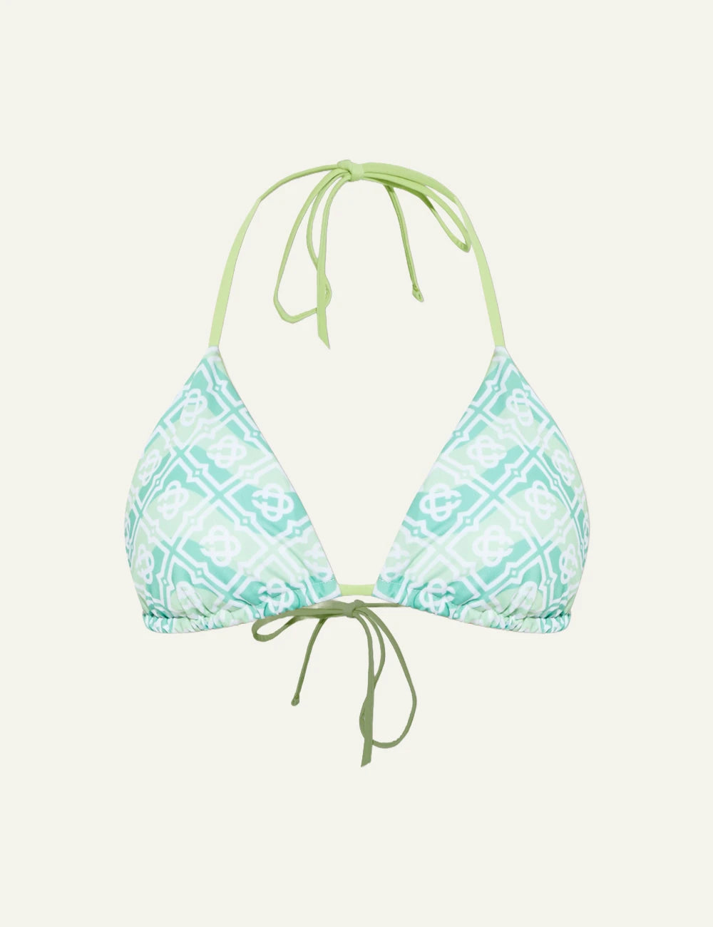 Casablanca String Triangle Bikini Top white multicolor front view