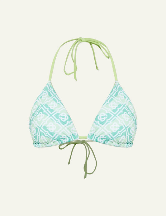 Casablanca String Triangle Bikini Top white multicolor front view