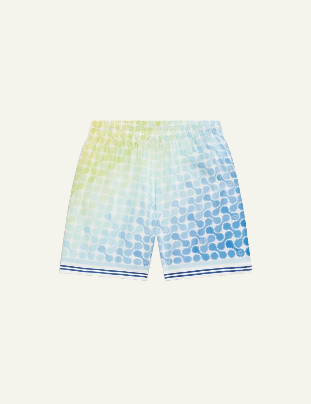 Casablanca Swim Shorts Blue Green Gradient Pattern Front Flat View