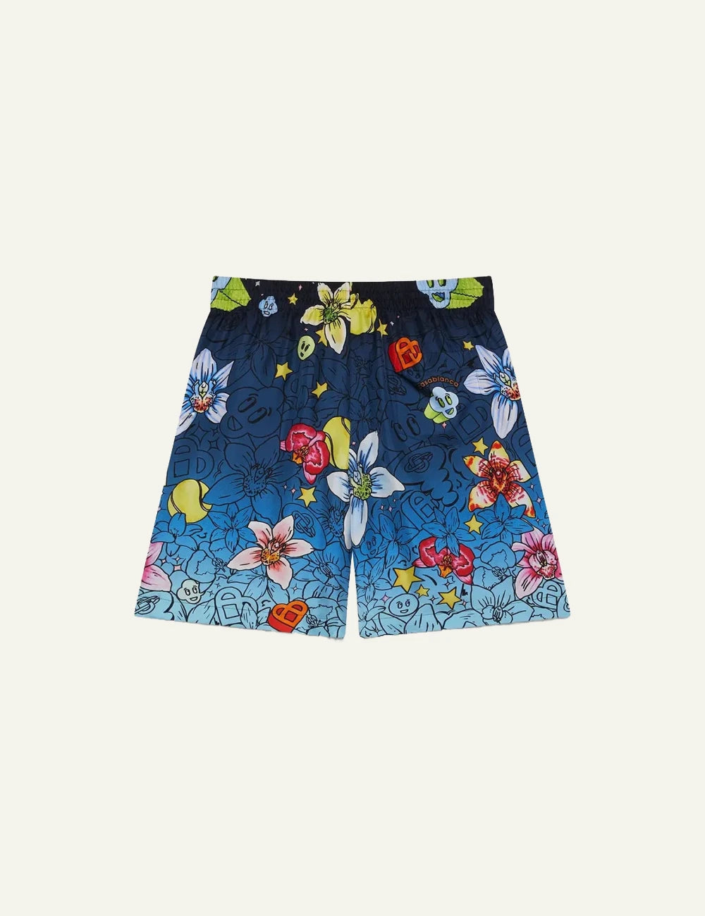 Casablanca Swim Shorts Blue Multicolor Floral Back Flat View