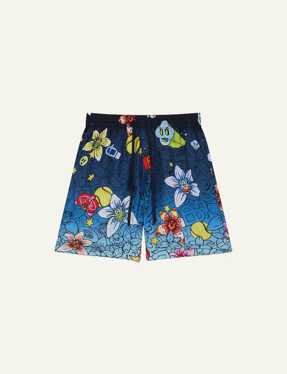 Casablanca Swim Shorts Blue Multicolor Floral Flat View