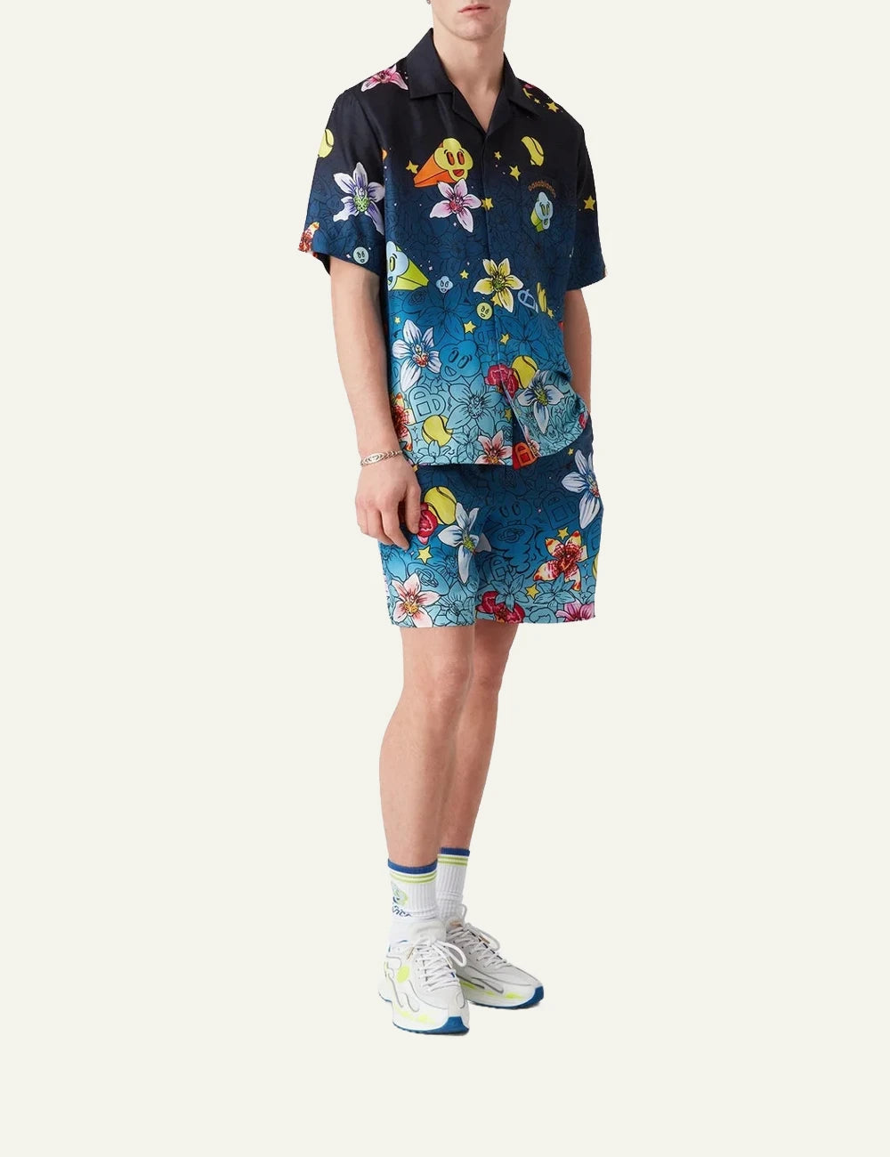 Casablanca Swim Shorts Blue Multicolor Floral  Full Body View