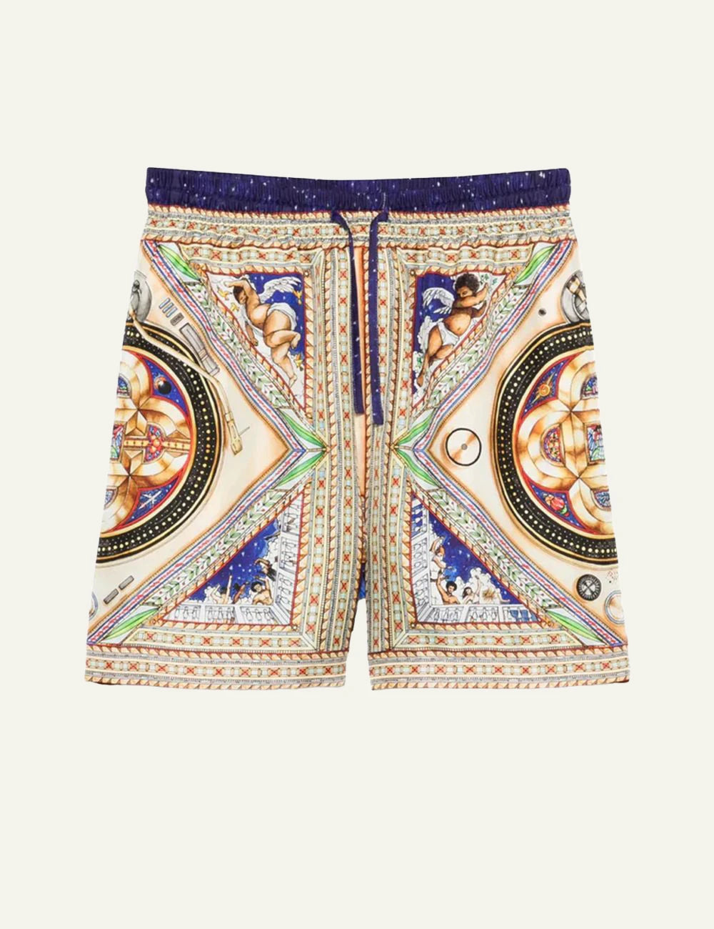 Casablanca Swim Shorts Multicolor Baroque Print Front Flat View