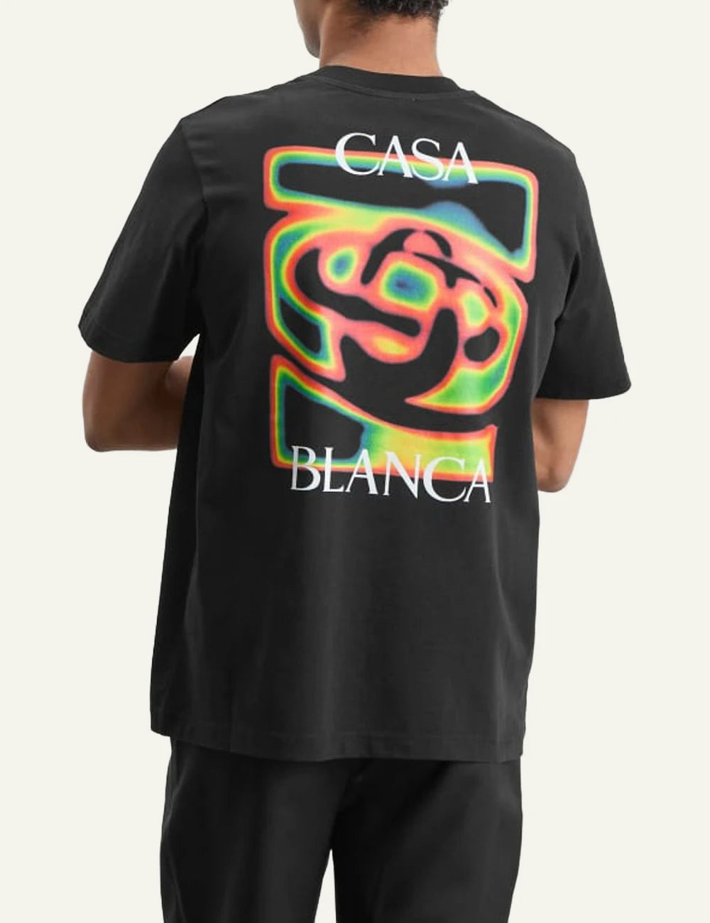 Casablanca Tennis Club Icon T-Shirt black back view