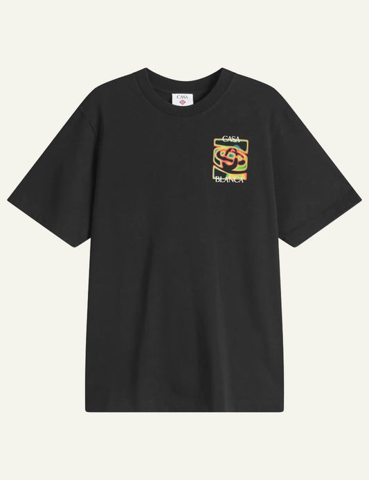 Casablanca Tennis Club Icon T-Shirt black front view