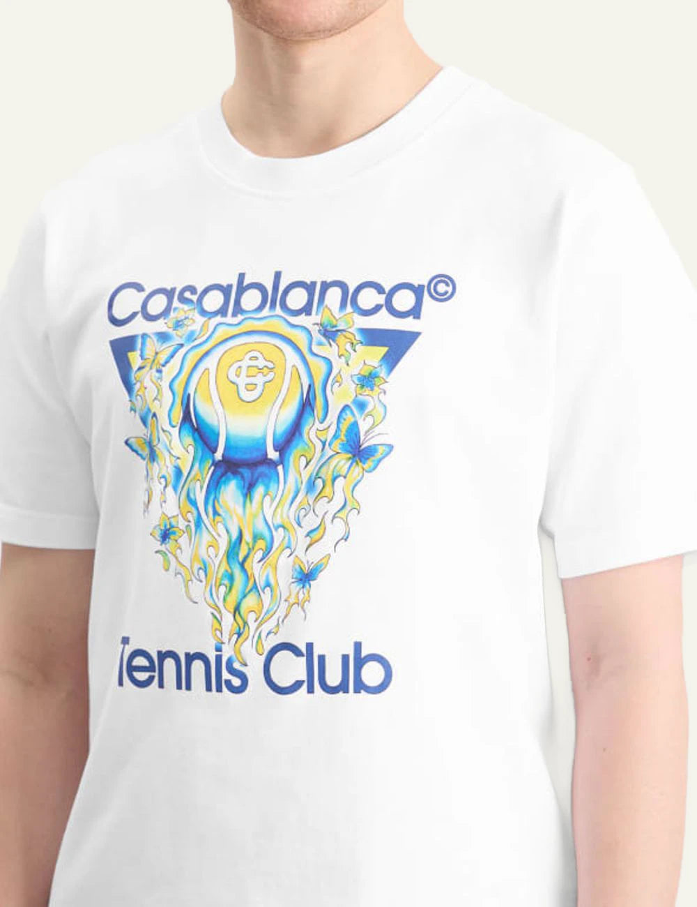 Casablanca Tennis Club Icon T-Shirt White graphic detail front