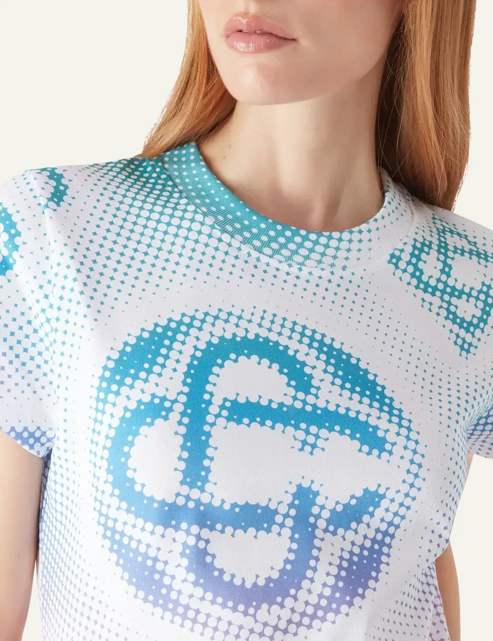 Casablanca T-Shirt Multicolor Gradient Monogram Detail View