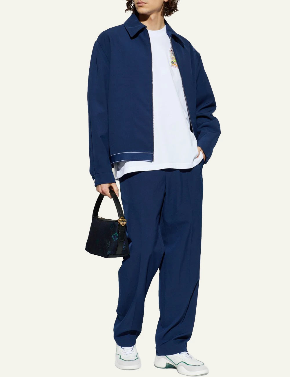 Casablanca T-Shirt White Small Chest Graphic Full Body View