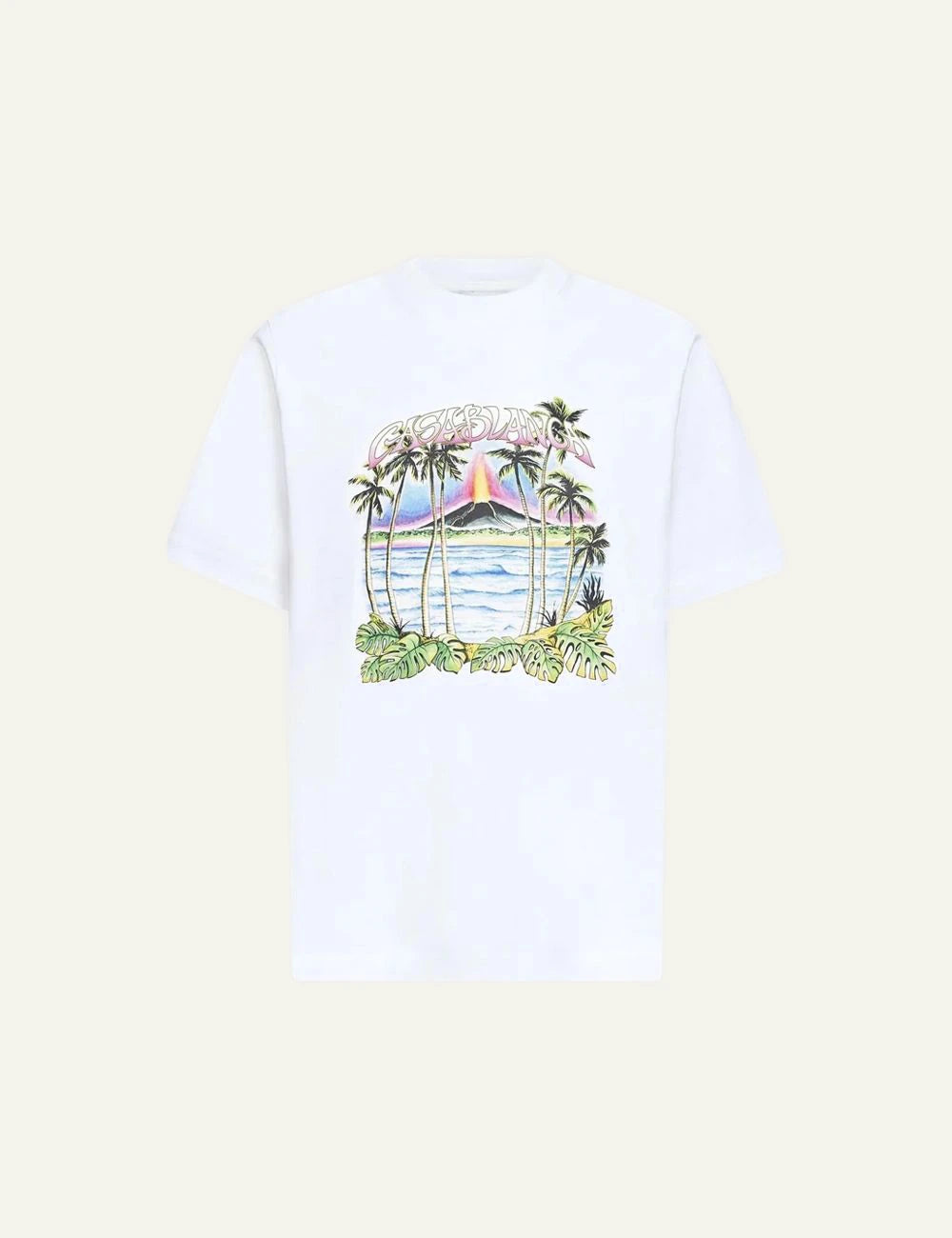 casablanca volcano graphic t shirt white cotton front print front view