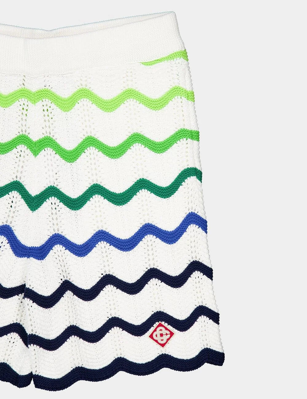 Casablanca Wave Knit Short white multicolor knit texture detail