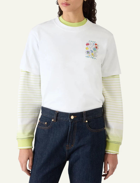 casablanca white graffiti frame graphic t shirt print model