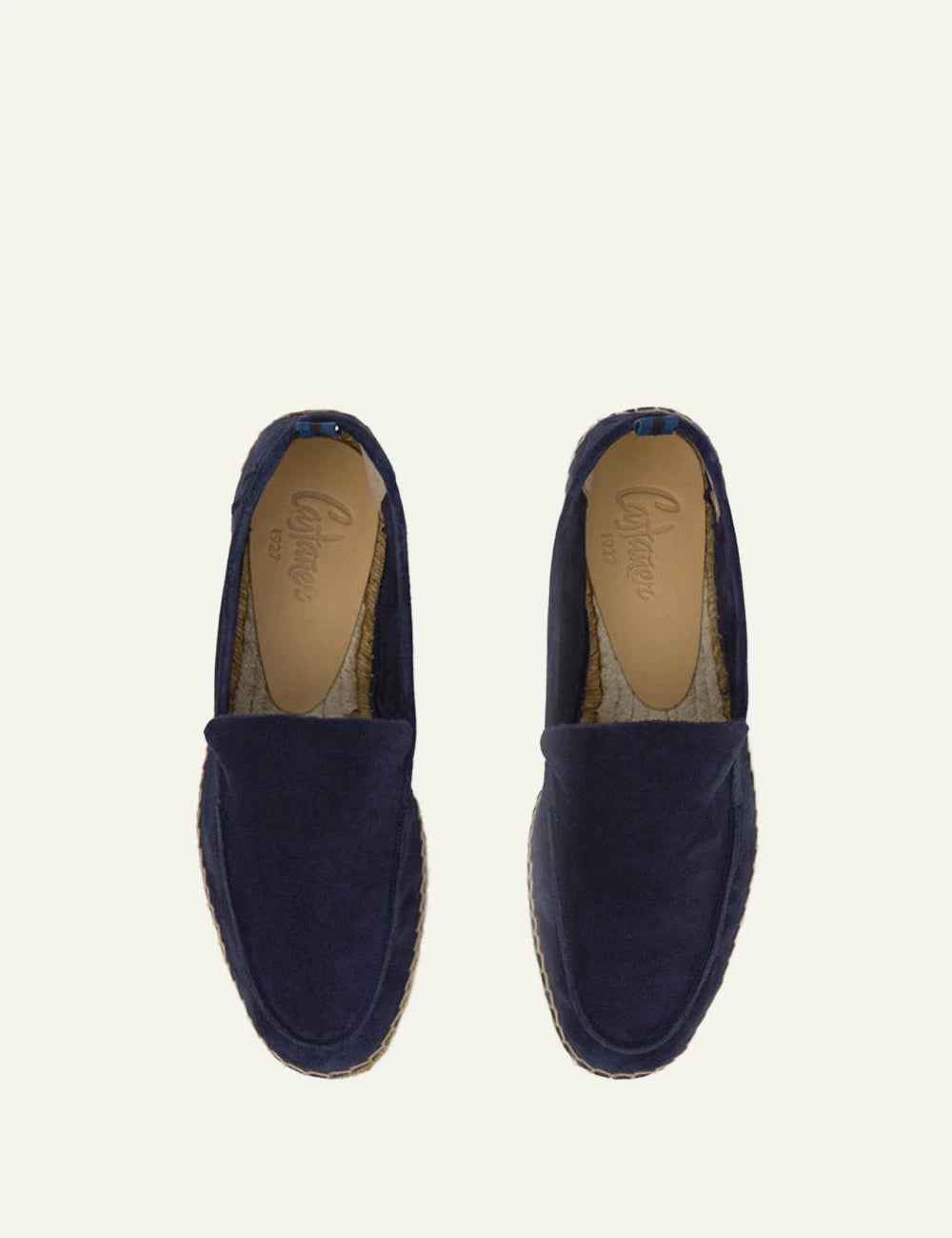 Castaner suede espadrilles dark blue jute sole top view