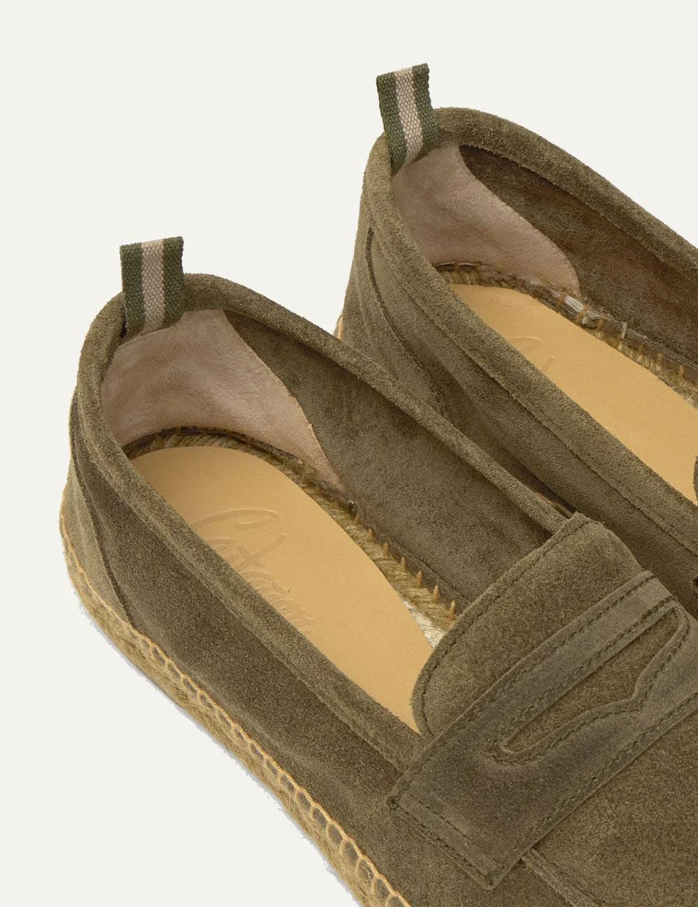 castaner suede espadrilles green forest back