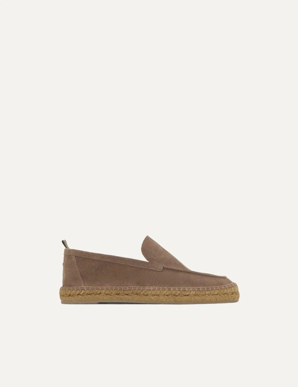 Castaner suede espadrilles taupe jute sole side view