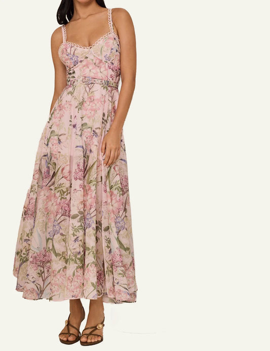 Charo Ruiz Gardenia dress floral bustier pink mini lace front