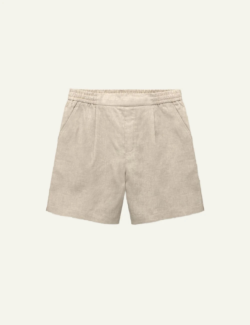 Che beige linen shorts elastic waist minimal clean summer look