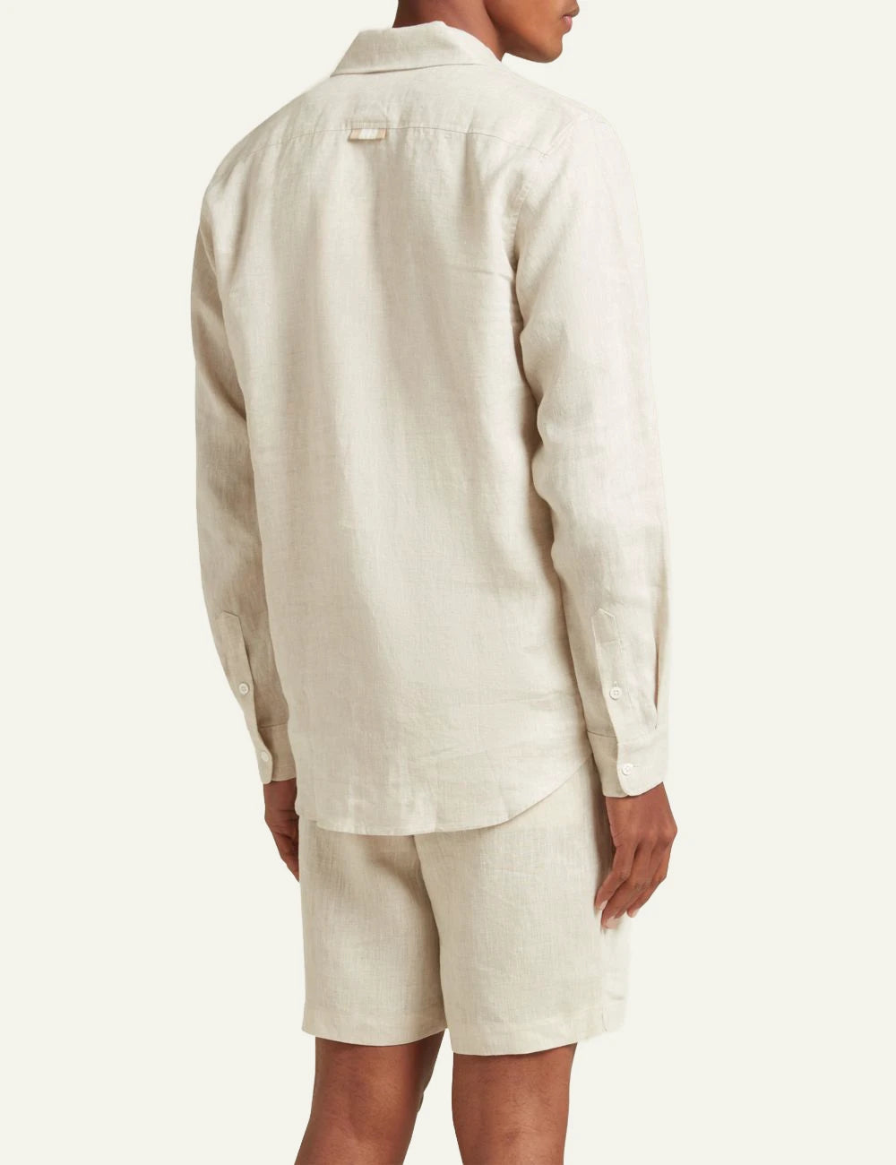 Che oat linen shirt slim fit long sleeve back