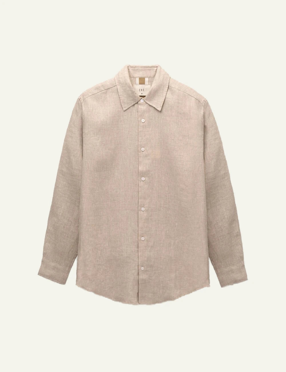 Che oat linen shirt slim fit long sleeve front