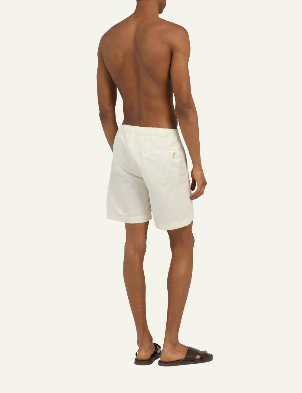 Che white tonal pattern magio swim shorts back