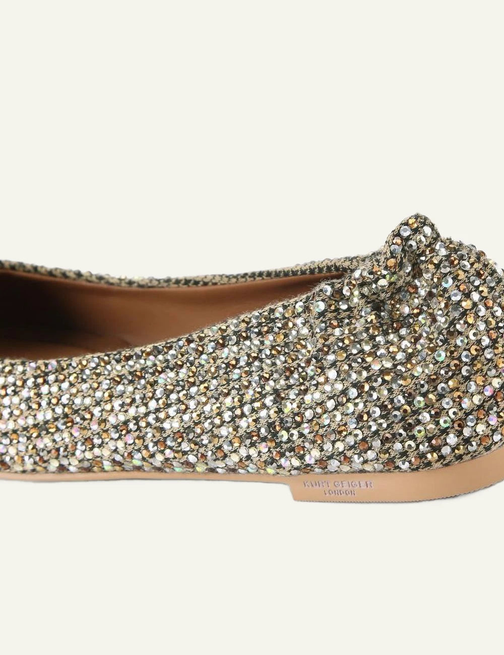 chelsea ballerina beige combination fabric kurt geiger london back