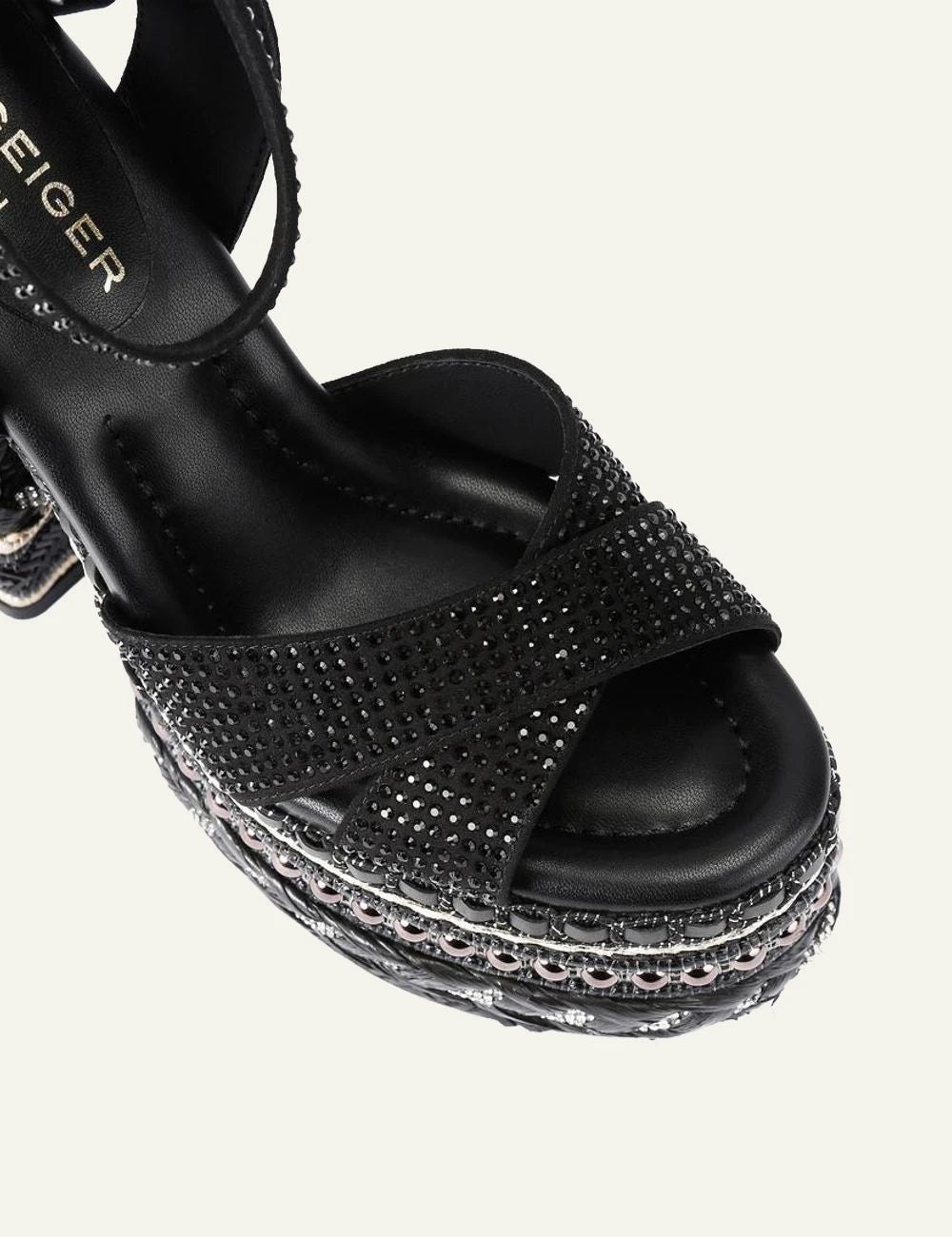 Kurt Geiger Chelsea Scarf strass platform front detail