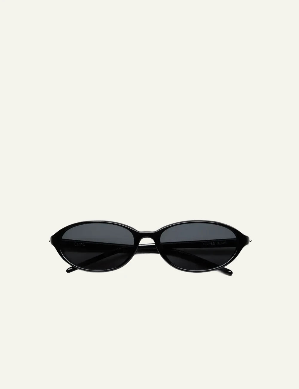 Chimi Oval Sunglasses Black Black Lens Front View