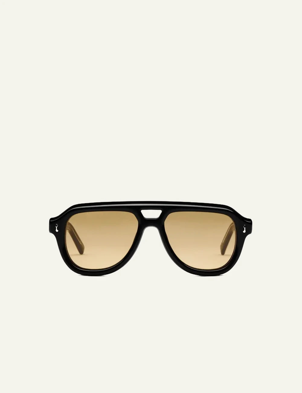 Chimi pilot sunglasses black frame yellow lenses front view